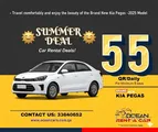 Best Summer  Deal For  Kia Pegas QR 55 (Min 05Days) Call us:-33640652