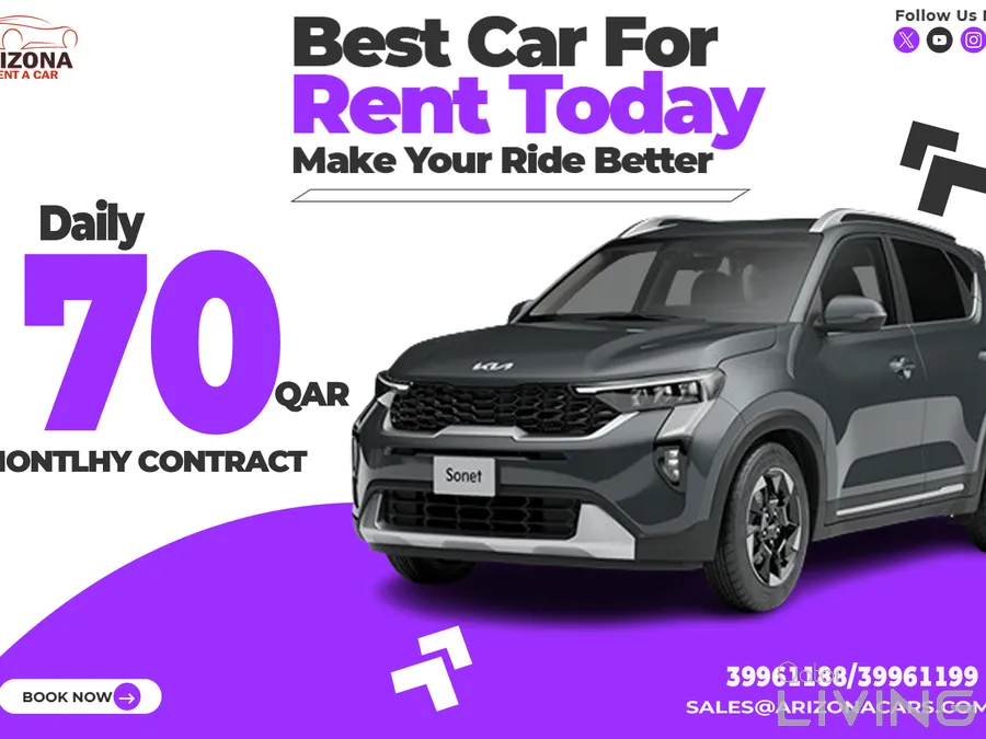 KIA SONET BRAND NEW 0KM | STARTING FROM 70 QAR PER DAY | 2026 MODEL FOR ...