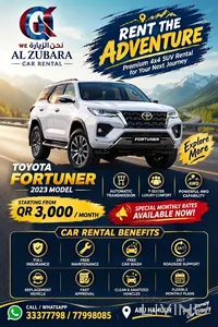 2023 Toyota Fortuner SUV for Rent - White, 7 Seats, Cont.33377798/77998085