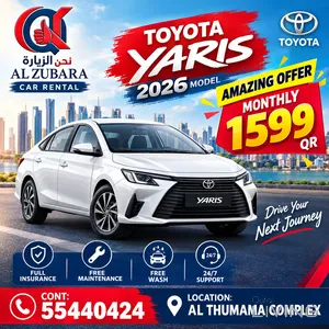 LIMITED  !!!  OFFER FOR TOYOTA YARIS 2026 MONTHLY 1599 QR CONT:55440424