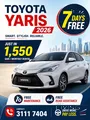7 Days free | TOYOTA YARIS-2026 MODEL. 3111 7404